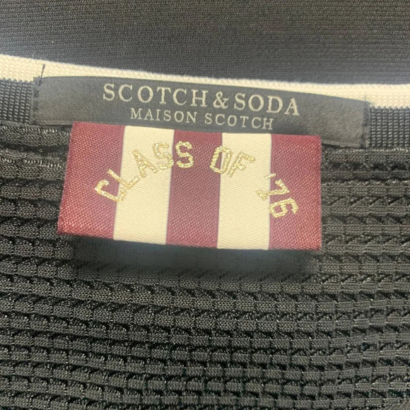 Scotch & Soda Class Of 76 Varsity Layered Jersey Top Black Size US Medium - Picture 12 of 12